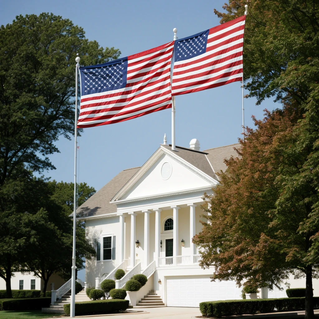 USA flag flying