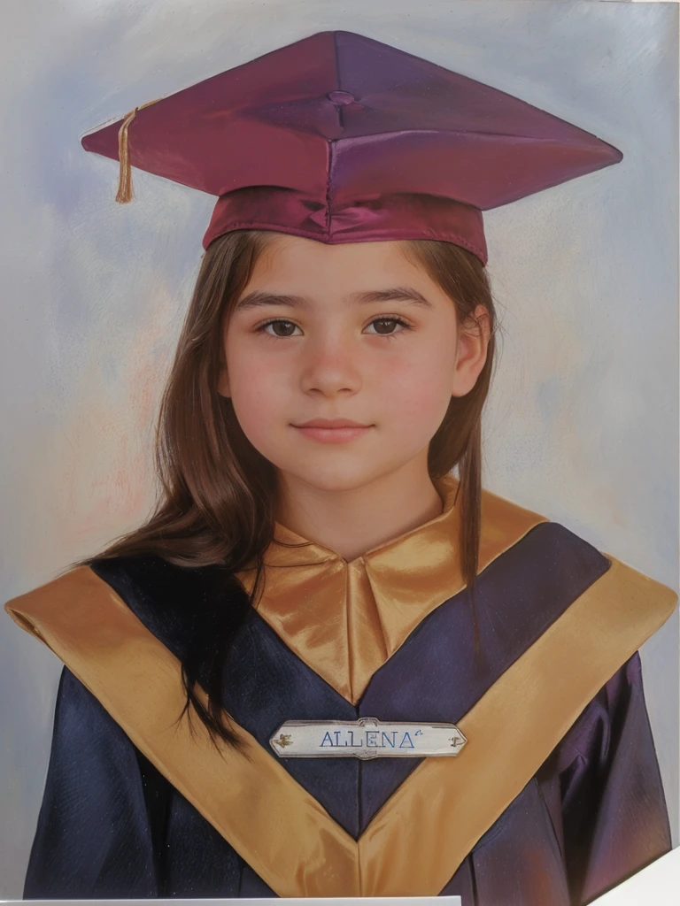arafed photo of a  in a graduation gown, graduation photo, Alanis Guillén, photo of the girl, professional photo, closed portrait, Made with Photoshop, digitally painted, retrato frontal de una Little girlcolored photo, realistic photo, photo taken in 2 0 2 0, front portrait of a young man, , Postgraduate