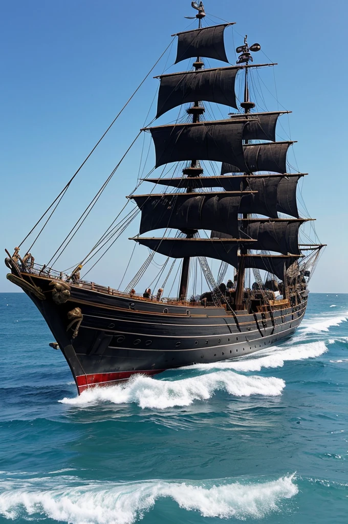 Ship "Black Pearl" from the movie "pirates of the carribean" in a modern style