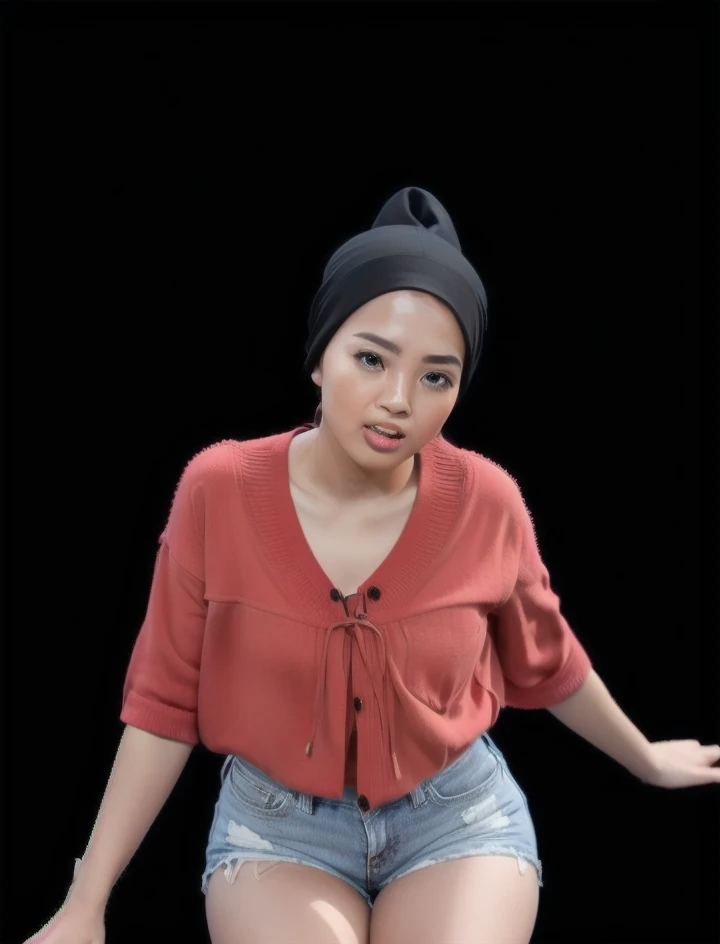 HIJAB MALAY GIRL,, IMF as a good Guy, TECHNOLGY, AI, futuristic, blockchain, International Monetary Fund, (MATRIX WORLD), ((look In front at the camera CLOSED YOUR EYES and open your mouth)).