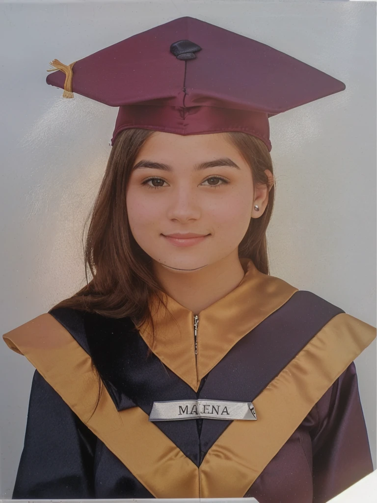 photo of girl at graduation, initial graduation photo, photo of girl with cap and gown