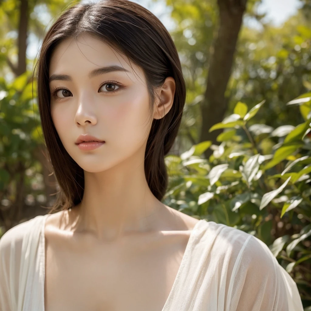 Facing forward　Neutral atmosphere　Dignity and Health　beautiful顔　Golden ratio facial features　nature　No makeup　beautiful　good looking　Oriental　40s