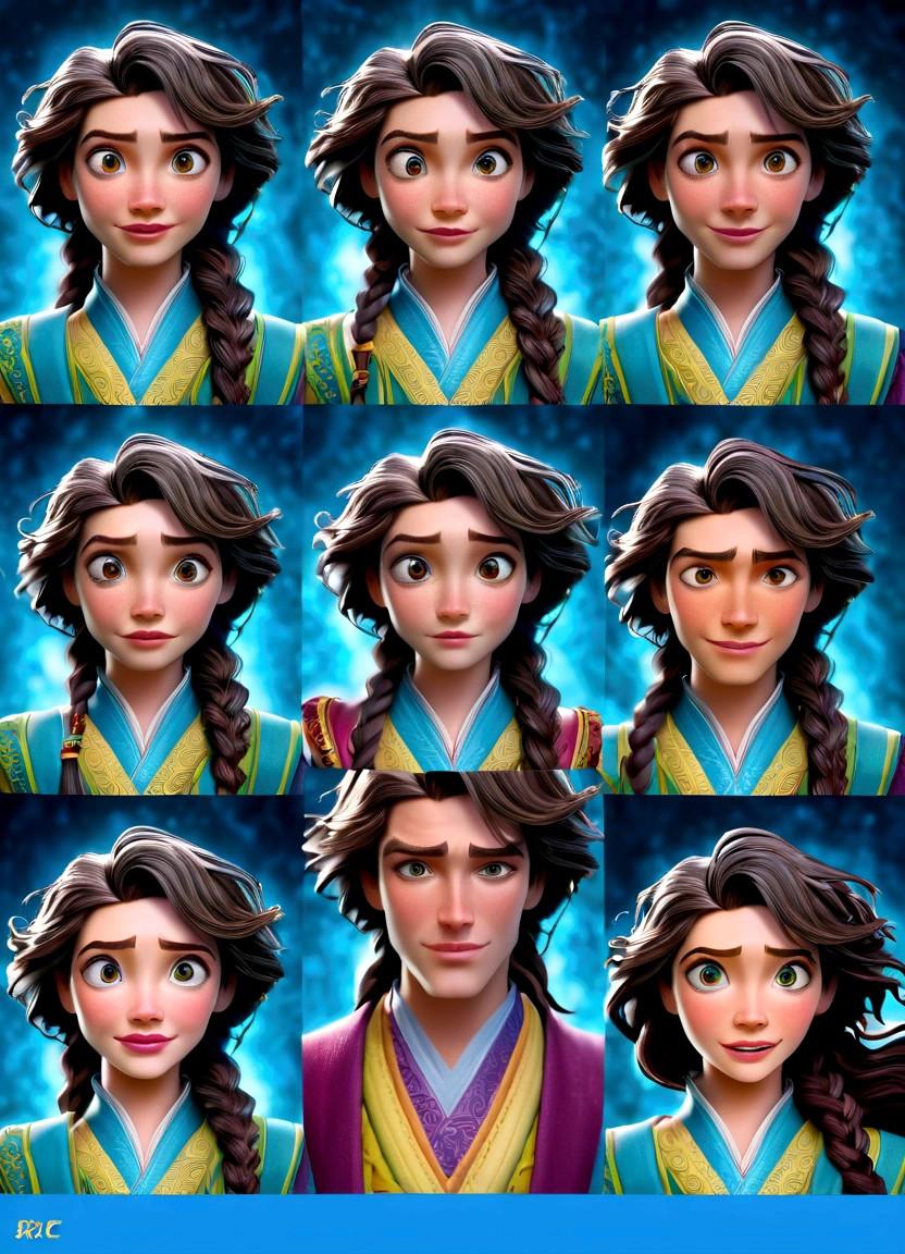 (masterpiece, Top quality, best quality, Official Art, beautiful and aesthetic:1.2), 1 Girl, Smile,cry,Shy,surprise,Fear, Extremely detailed,(Fractal Art:1.2),rich and colorful,The most detailed,(tangled:1.2), Dynamic poses, Blue Background, (Traditional clothing:1.2), Glowing skin, Many colors, Upper Body