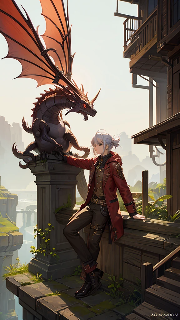  axolotl dragon, steampunk style