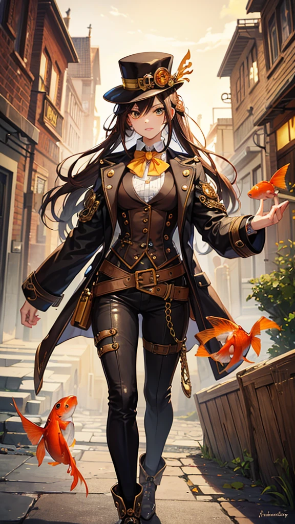 looking like a goldfish, steampunk style