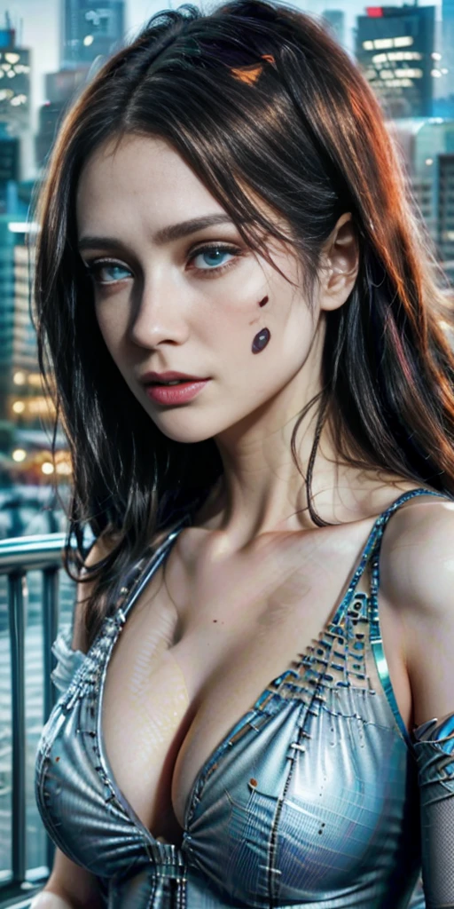 (1girl:1.3), Solo, (((Very detailed face)))), ((Very detailed eyes and face)))), Beautiful detail eyes, Body parts__, Official art, Unified 8k wallpaper, Super detailed, beautiful and beautiful, beautiful, masterpiece, best quality, original, masterpiece, super fine photo, best quality, super high resolution, realistic realism, sunlight, full body portrait, amazing beauty, dynamic pose, delicate face, vibrant eyes, (from the front), She wears Spider-Man suit, red and black color scheme, spider, very detailed city roof background, rooftop, overlooking the city, detailed face, detailed complex busy background, messy, gorgeous, milky white, highly detailed skin, realistic skin details, visible pores, clear focus, volumetric fog, 8k uhd, DSLR, high quality, film grain, fair skin, photo realism, lomography, futuristic dystopian megalopolis, translucent