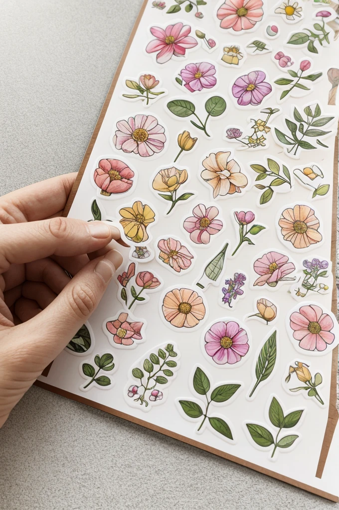 Natural flower stickers