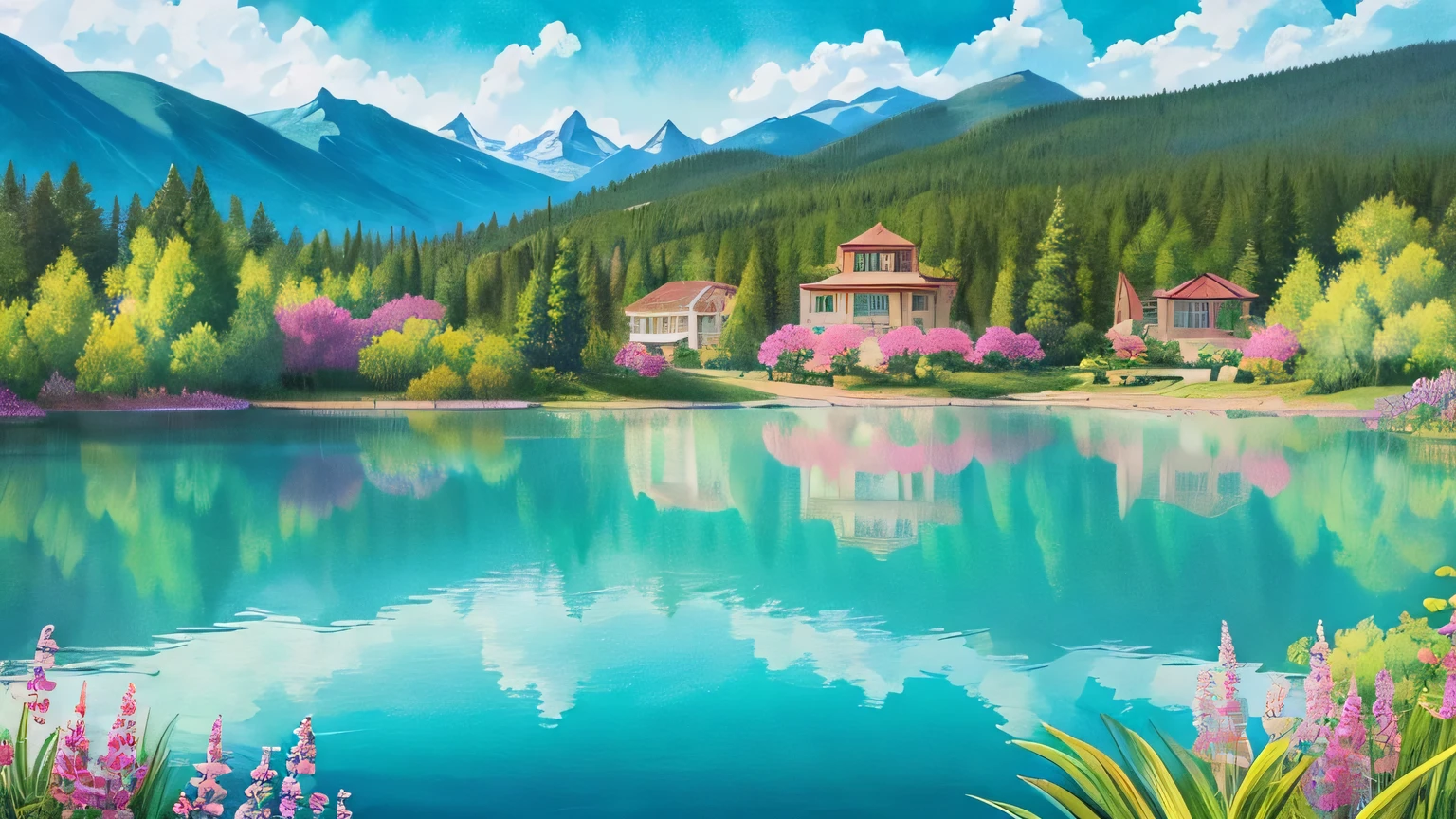 best quality,masterpiece,highly detailed,ultra-detailed,
lake side scenery
Undercut with Geometric Designs - Turquoise transparent-watercolor,
whimsical, colorful, charming, cartoonish, playful, nostalgic, imaginative, iconic,