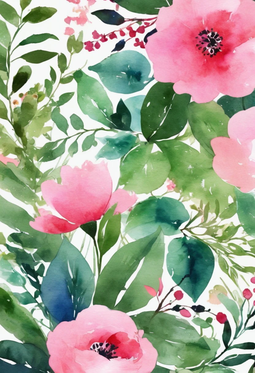 a watercolor Floral with pink flowers and green leaves, ダークなFloralの壁紙, Floral, seamless pattern design, Floral wallpaper, neon Floral, Floral 花 カラフル, Flower pattern in the garden, floral motif, Floralの壁紙, 華やかなFloral, Floraled skin, Floralの背景, Floral, Repeating Pattern, Flowers and flowers, Flower Regeneration, Floral Explosion
