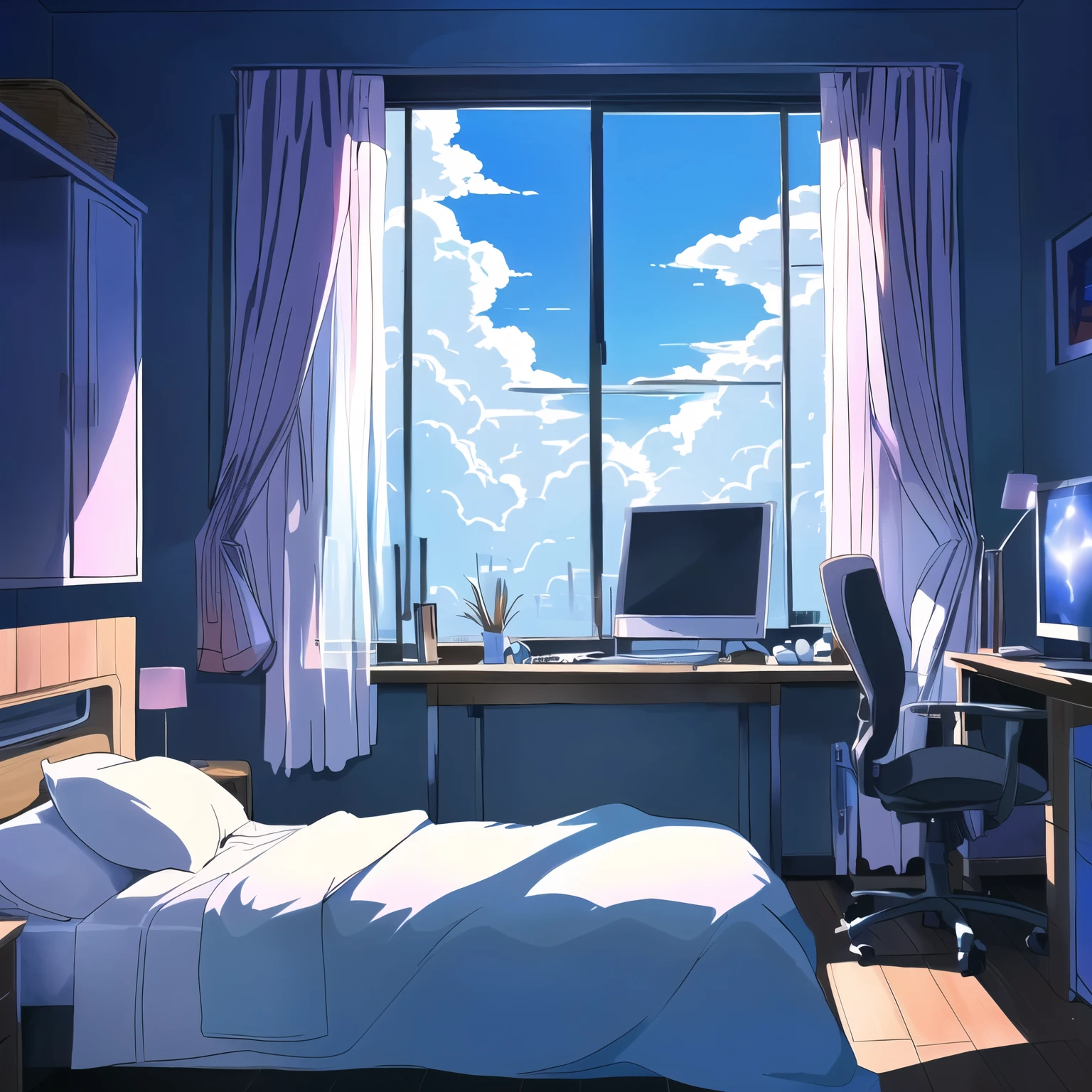 anime bed room neon