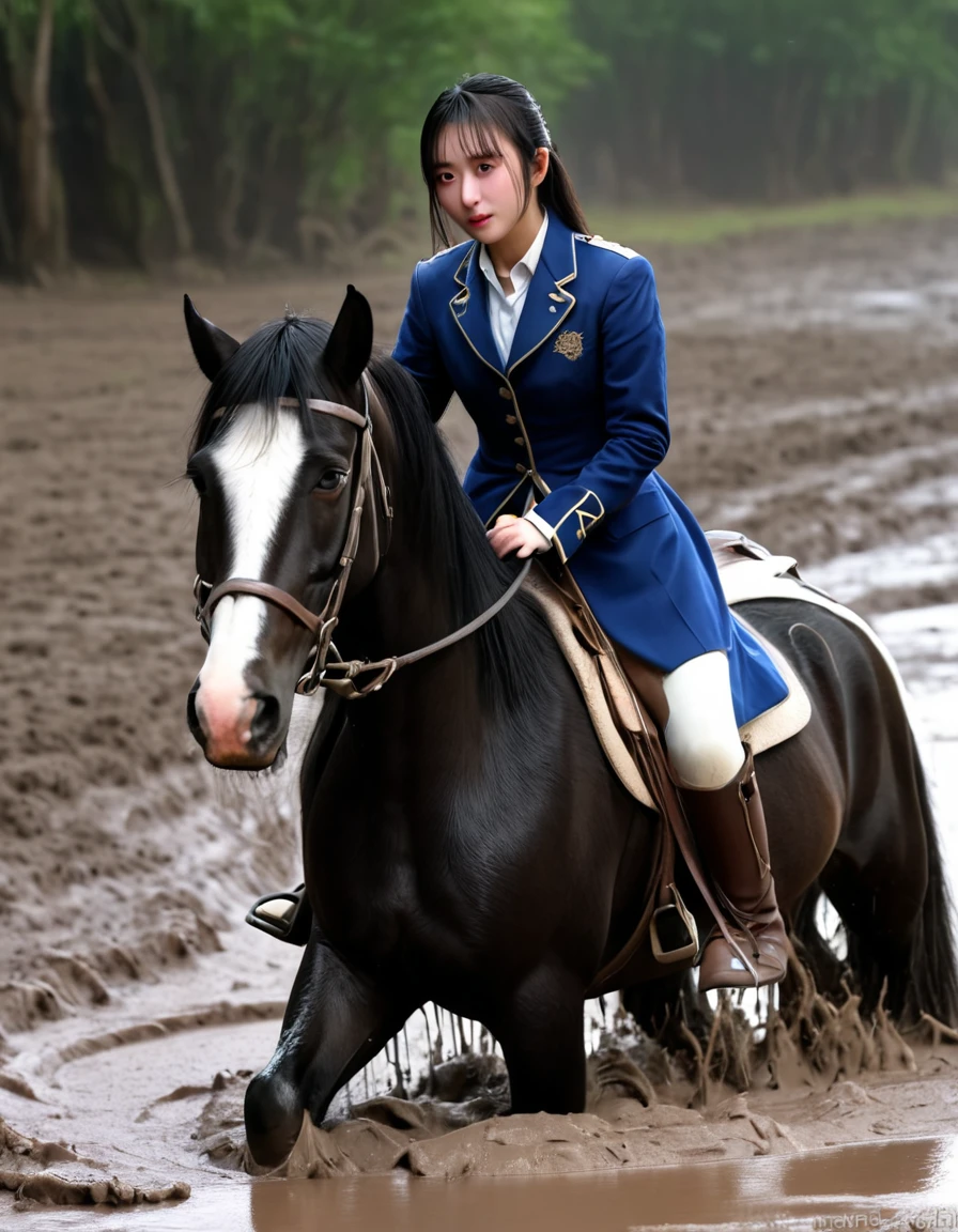 (((masterpiece))),(((Highest quality))),((Tabletop:1.4, Highest quality)), (Realな写真:1.4),
((1 cute girl knight)),rodeo,
(超High resolution:1.2),, wonderful, Very detailed CG Unity 8k wallpaper, Very detailed, High resolution,draft horse ridden by japanese cute girl,tight,muddy place,Beauty,The horse neighs,Tragic female knight in armor,Sink,In the mud,
Cold Light, Beautiful detailed girl, Droopy eyes,Very detailedな目と顔, Beautiful and exquisite nose, Beautiful and exquisite, draft horse ridden by a girl can't move because horse and girl soak in the sticky muddy deep pitfall:10.0 , horse falls down ,looks pained ,Surprised face:2.0,Real,Anatomically correct