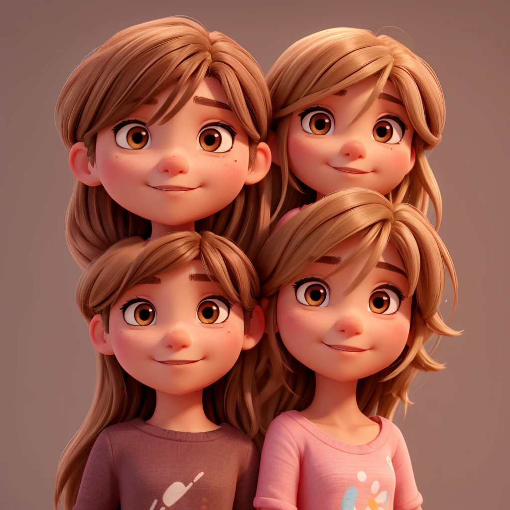 create an avatar of mine, I am shoulder length hair between a brown and a dark hazel blonde., small pink lips, cejar marked, big dark brown eyes, a mole on my left cheek and I am white