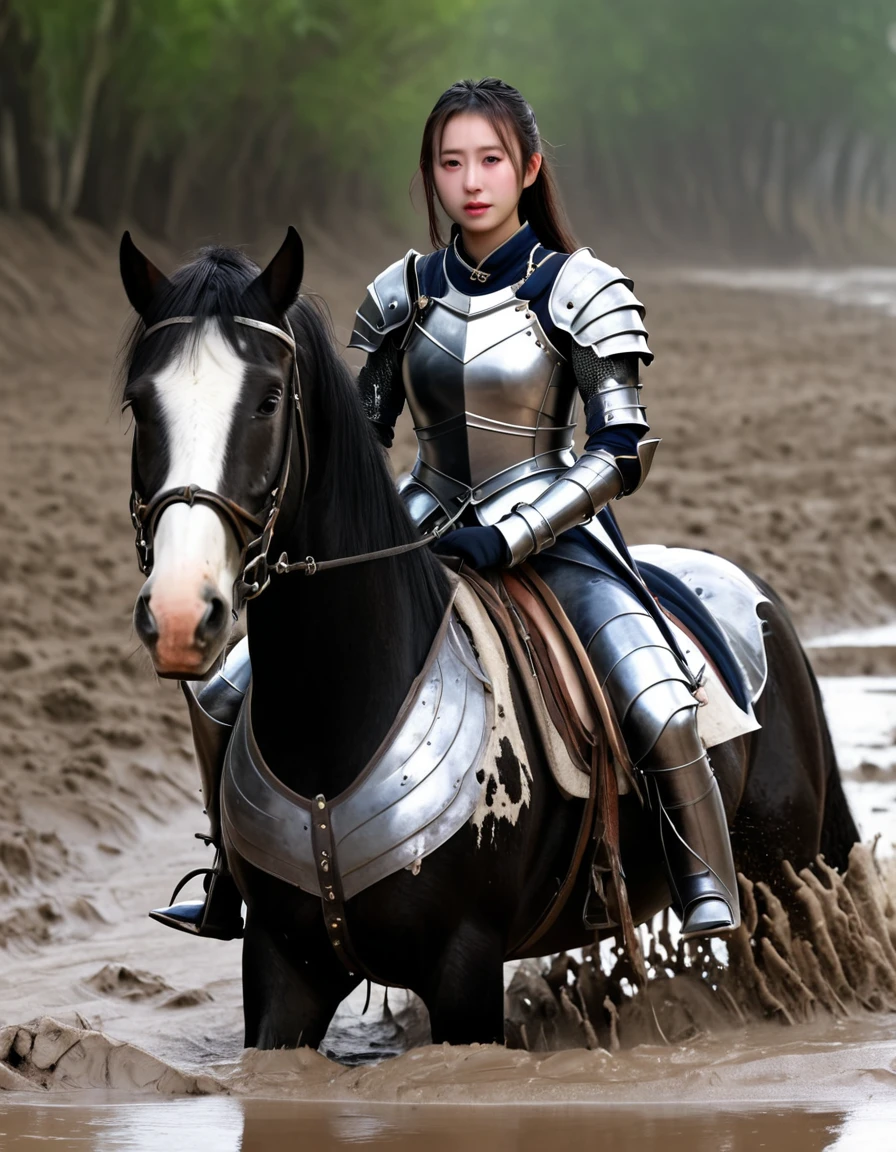 (((masterpiece))),(((Highest quality))),((Tabletop:1.4, Highest quality)), (Realな写真:1.4),
((1 cute girl knight)),rodeo,Desperate,
(超High resolution:1.2),, wonderful, Very detailed CG Unity 8k wallpaper, Very detailed, High resolution,draft horse ridden by japanese cute girl,tight,muddy place,Beauty,The horse neighs,Tragic female knight in armor,Sink,In the mud,
Cold Light, Beautiful detailed girl, Droopy eyes,Very detailedな目と顔, Beautiful and exquisite nose, Beautiful and exquisite, draft horse ridden by a girl can't move because horse and girl soak in the sticky muddy deep pitfall:10.0 , horse falls down ,looks pained ,Surprised face:2.0,Real,Anatomically correct