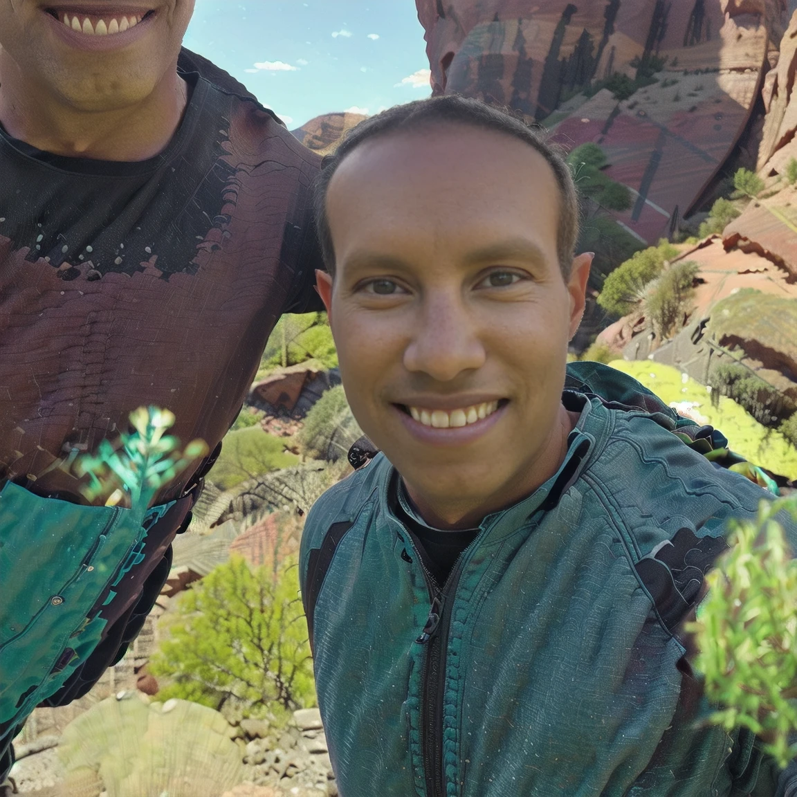 a solo man (Todder8 todder1) hiking at the bottom of a canyon with rocks and boulders, wearing a backpack, detailed face and figure, highly detailed, 8k, hyperrealistic, photorealistic, instagram masterpiece, dynamic lighting, dramatic shadows, warm color tones, cinematic composition, adventure landscape, rugged terrain, natural environment hiking gear