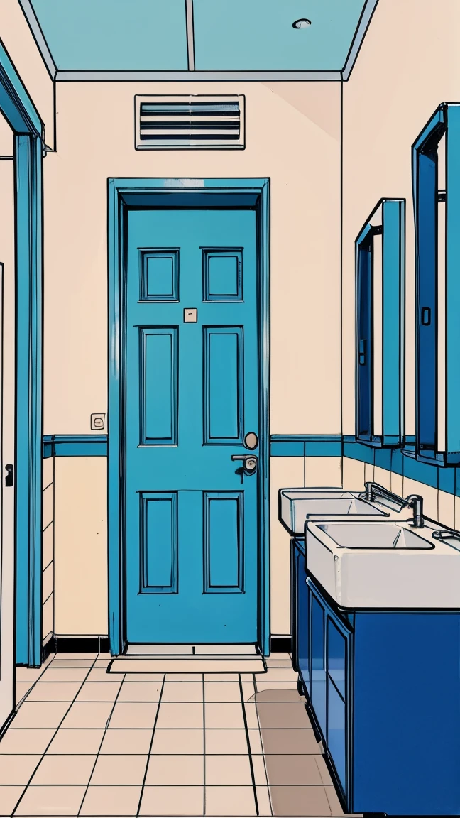 Abandone restroom blue pastle