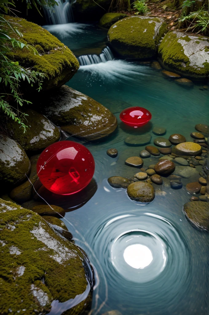 Clear water blood drop falls into that water