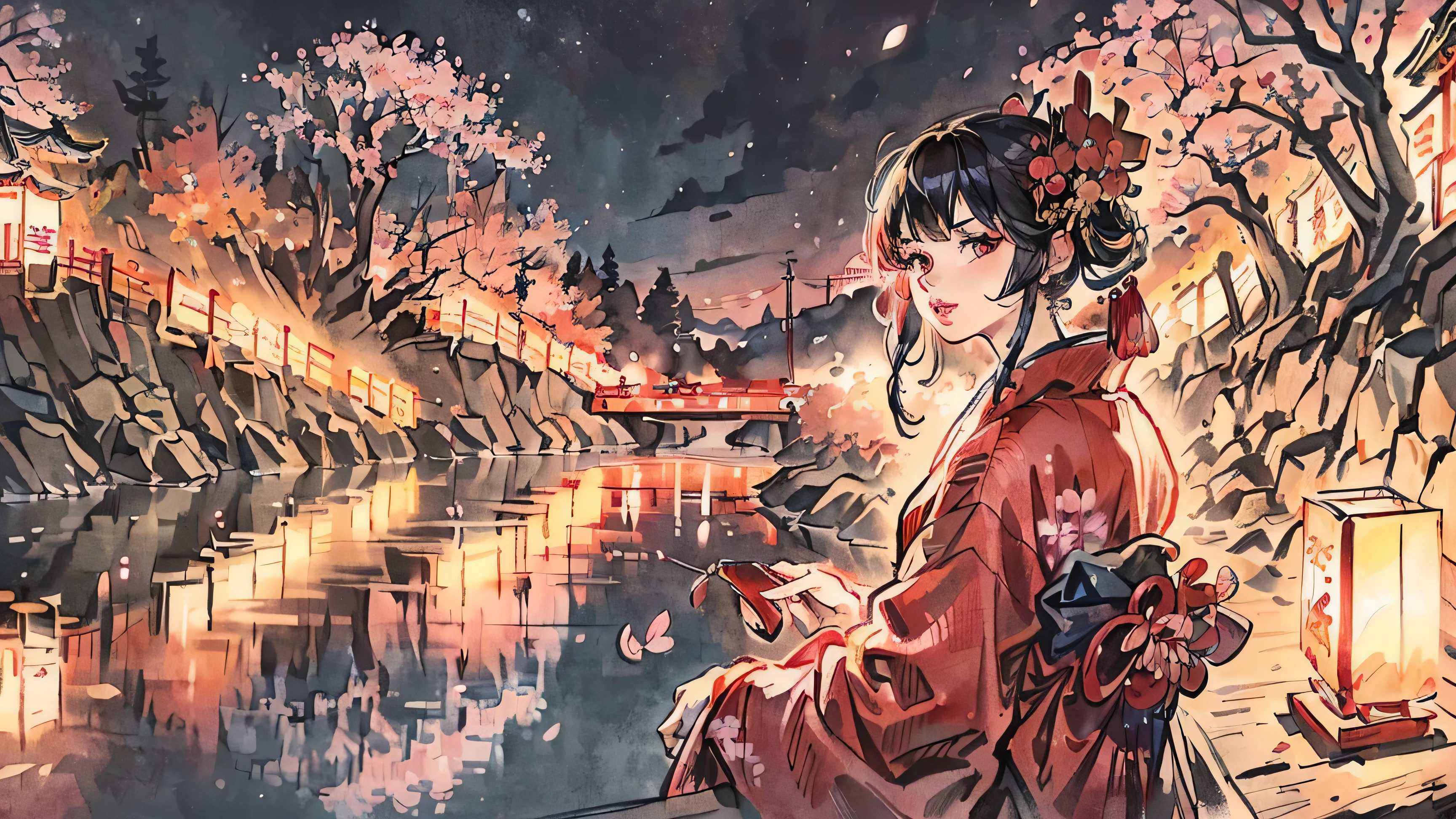 (((Oiran))),(((Prostitute))), Flashy kimono,hair ornaments, Scenery of kyoto,(((night))),(((night))),(((night))),(((night))),(((night))),(((night))),(((night))),(((night))),(((night))),(((night))),(((night))),(((night))),(((night))),(((night))),(((night))),(((night))),(((night))),(((night))),(((night))),(((night))),(((night))),(((night))),(((night))),(Lips are red:1.5)、 (((Watching the cherry blossoms))), (((Watching the cherry blossoms))),(((Watching the cherry blossoms))), (((Watching the cherry blossoms))), (((Watching the cherry blossoms))),(((Watching the cherry blossoms))),20-year-old, Watercolor, masterpiece, Highest quality, Very delicate and beautiful girl,Very delicate and beautiful, world masterpiece theater, Super detailed, Very detailedな, Highest quality,(((赤と黄のFlashy kimono)))。(((赤と黄のFlashy kimono)))。(((赤と黄のFlashy kimono)))。(((赤と黄のFlashy kimono)))。(((赤と黄のFlashy kimono)))。(((赤と黄のFlashy kimono)))。(((赤と黄のFlashy kimono)))。(((赤と黄のFlashy kimono)))。(((Don't draw hands))),(((Don't draw hands))),(((Don't draw hands))),(((Don't draw hands))),(((Don't draw hands))),(((Don't draw hands))),(((Don't draw hands))),(((Don't draw hands))),(((Don't draw hands))),(((Don't draw hands))),(((Don't draw hands))),(((Don't draw hands))),(((Don't draw hands))),(((Don't draw hands))),(((Don't draw hands))),(((Don't draw hands))),(((Don't draw hands))),(((Don't draw hands))),(((赤いFlashy kimono)))。 (((Black Hair))), (((Black Hair))), (((Black Hair))), (((Cherry tree))), (((Cherry tree))), (((Cherry tree))), (((Cherry tree))), (((Upper Body))), (((Upper Body))), (((Upper Body))), (((Upper Body))), (((Upper Body))), (((Upper Body))), High resolution, Very detailed,5 girls, Highest quality, figure, masterpiece, Highest quality, Accuracy, A woman in her twenties from the late Edo period.。(((赤いFlashy kimono)))。 。In the style of old Japanese paintings with low saturation、The women look like modern anime characters..、She has a bit of Kabuki makeup on..。Strong 2D feel。night。night。night。night。night。night。night。night。background, たくさんの花びらが散っている大きなCherry tree、(((Huge full moon))),(((Huge full moon))),(((Huge full moon))),(((Huge full moon))),(((from side))),(((from side))),(((from side))),(((from side))),(((from side))),(((from side))),(((looking away))),(((looking away))),(((looking away))),(((looking away))),(((looking away))),(((looking up))),(((looking up))),(((looking up))),(((looking up))),(((looking up)))