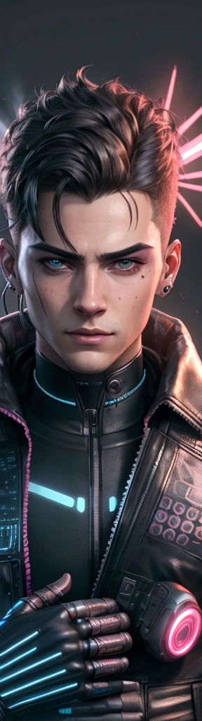 Change Background, Handsome Boy, Realistic Face, Cyberpunk, 8k, Ultra Realistic