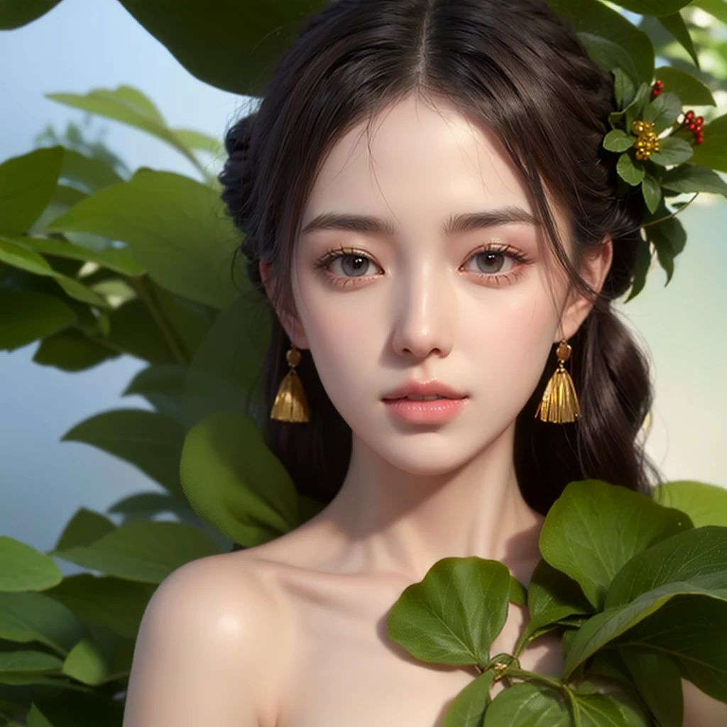 Facing forward Neutral atmosphere Dignity and Health beautiful顔 Golden ratio facial features nature No makeup beautiful good looking Oriental 40s