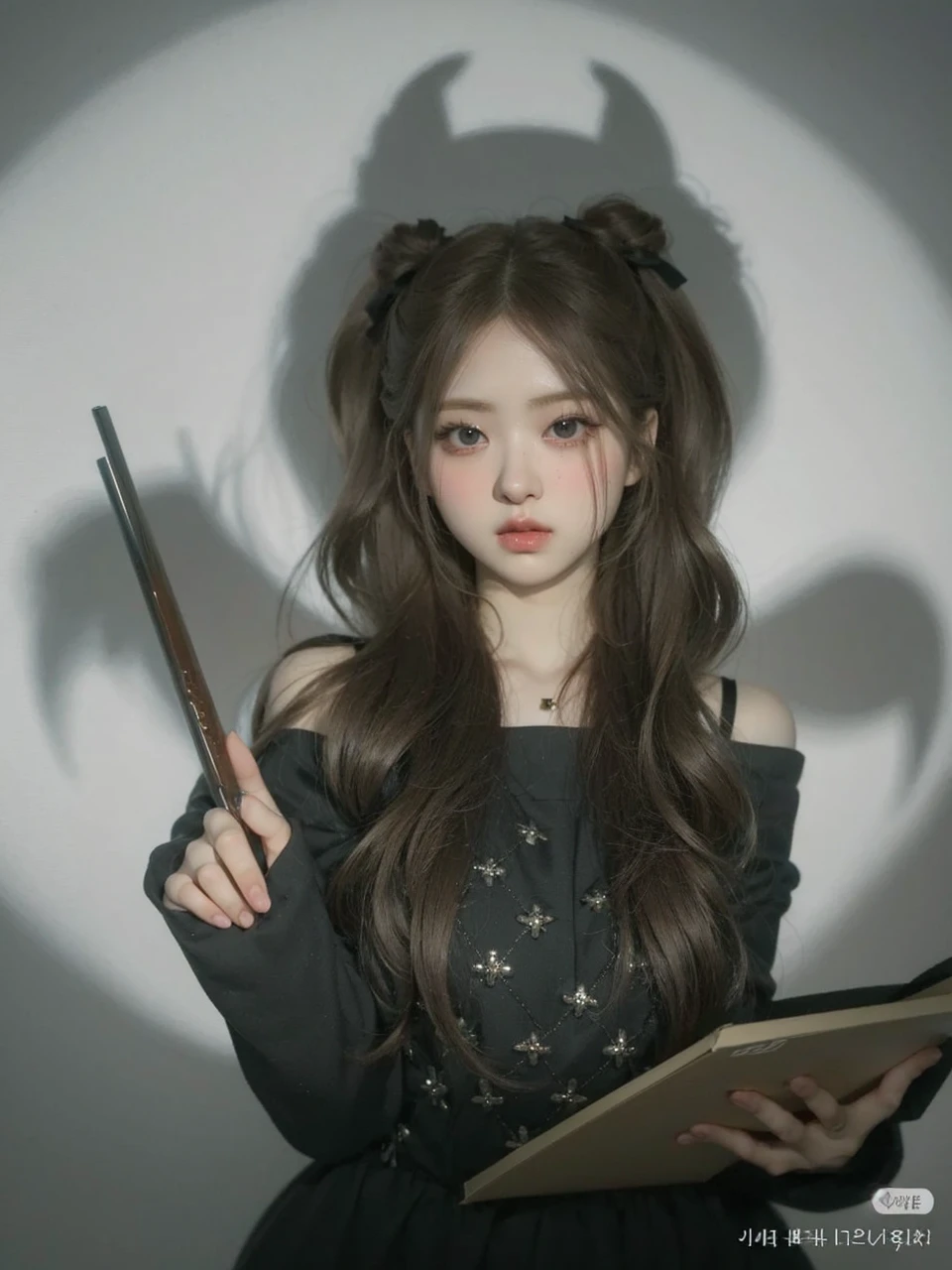 pale skin, big eyes and tender doll lips
