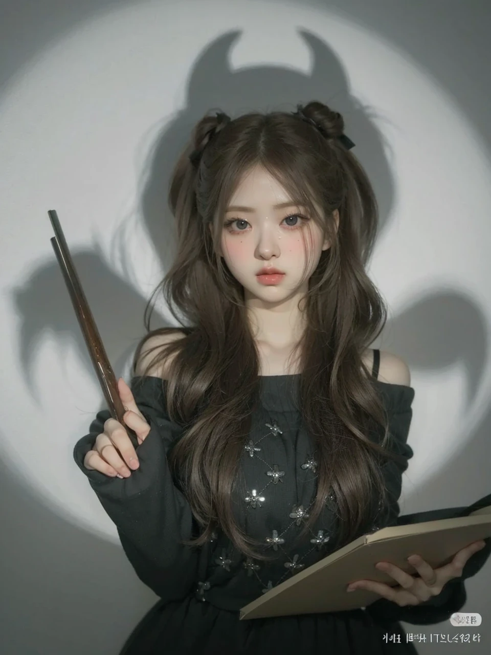 pale skin, big eyes and tender doll lips