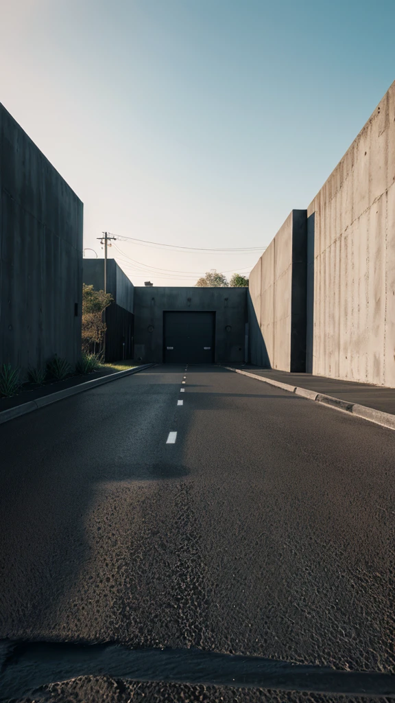 realistic, 4k, black concrete road, More details and textures