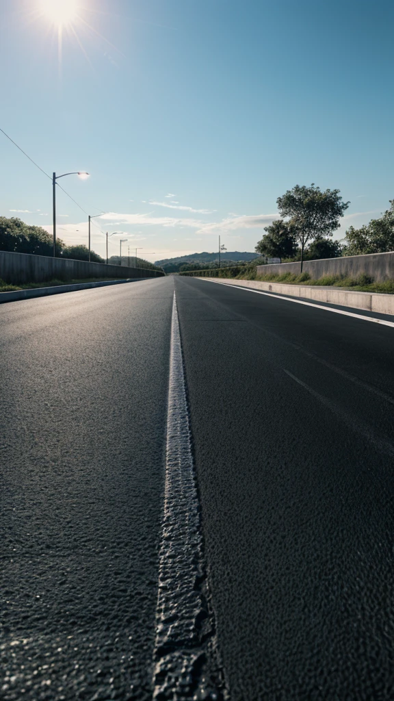 realistic, 4k, black concrete road, More details and textures