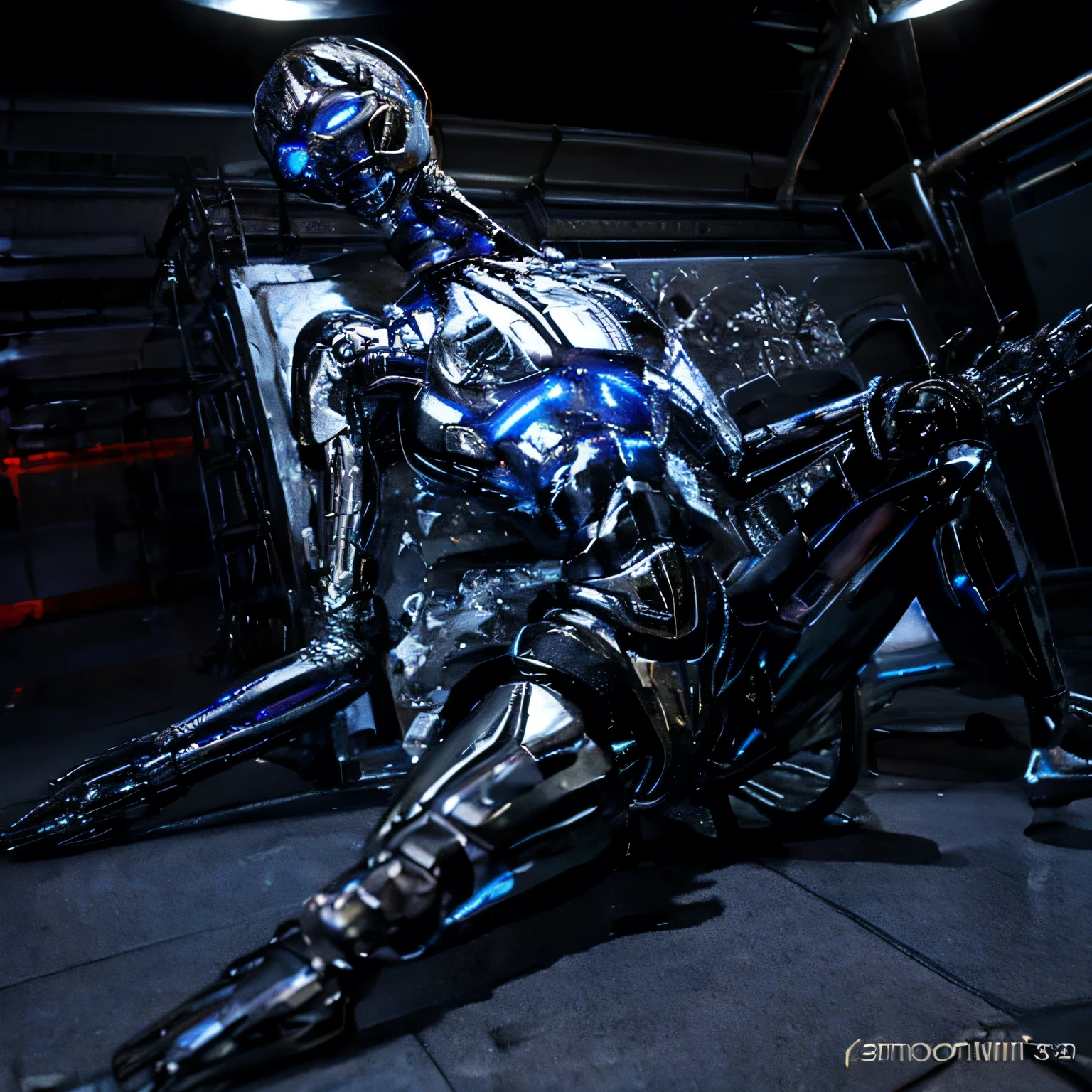 'terminator 3', 'terminator \(series\)', 'T-X', 'T-X(terminator)', 'endoskeleton', 'chrome metal', '(metal skin:1.4)', doing the splits. 'sexy' '(glowing pupils:1.3)', 'blue pupils', '(robot joints:1.3)',