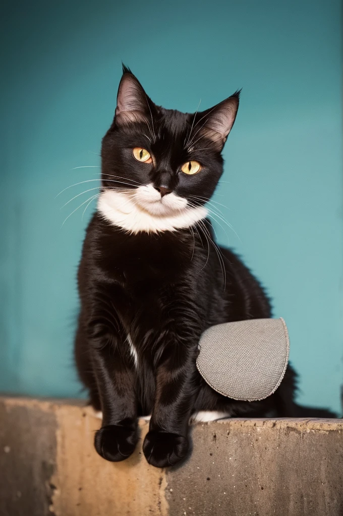 Cat with an eye patch on one eye