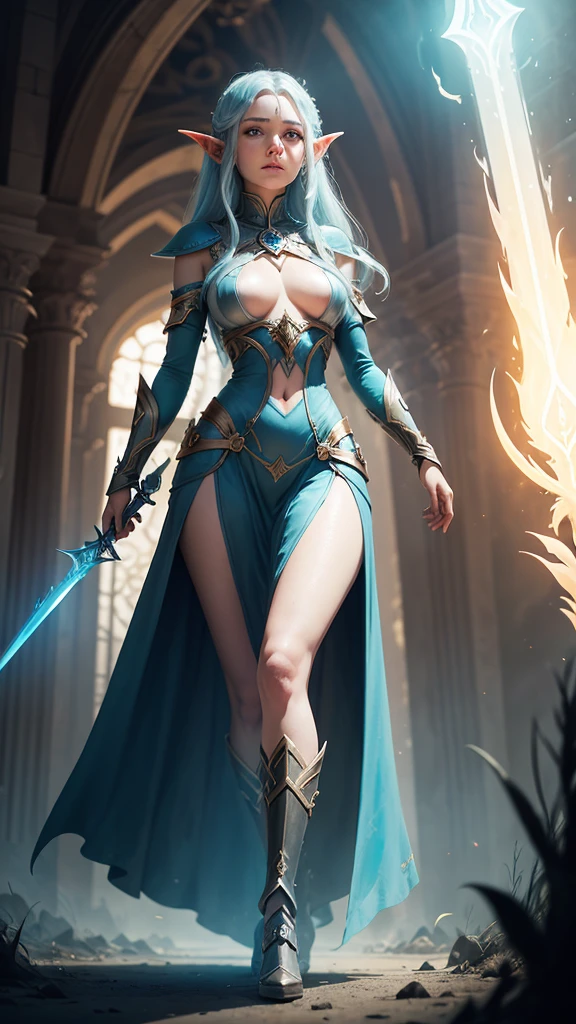 A hopeless future world with dimensional rifts. The journey of a woman who burns a race of elves who use the magic of the light sword.
