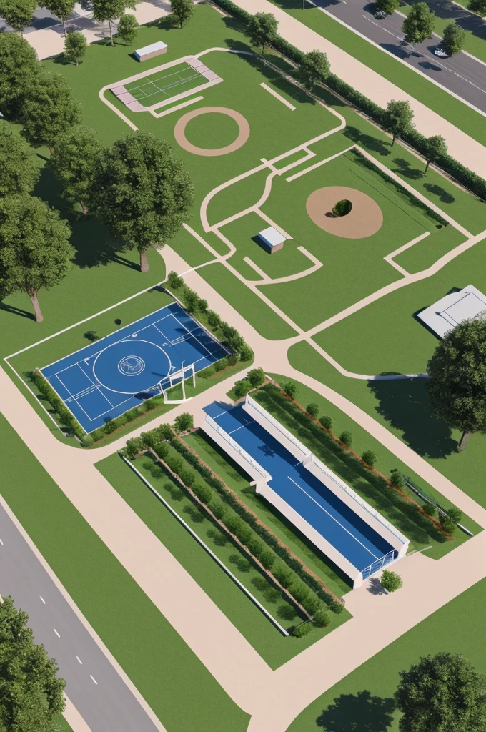 Design of a model of a 5 x 5 meter school recreational park, I need it to be innovative