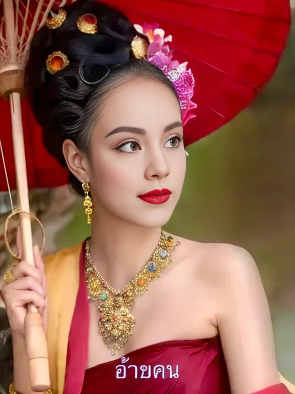 Araffe woman in gold dress poses for photo, In Lammanh style, Ao Dai, Noble Gold, decorated with goldเนื้อเนียน, golden clothes, elegant pose, Cheongsam, Golden Silk, Luxurious golden body, Sazi, luxurious golden skin, queen of the sea Mu Yanling, decorated with gold, Inspired by Tang Di, an Arav woman in a golden dress stands in front of a building., Sukhothai dress, Dilraba Dilmurat, traditional beauty, Wear elegant clothes, traditional this tradition, Wear luxurious clothes, this tradition, Traditional clothing, Thai girl anime, traditional outfit, According to Thawan Duchanee's style, Wear a luxurious silk dress, Thai art, Traditional clothing สาวเอเชียที่สวยงาม,stereoscopic 8k,45 high quality colored lights,000,000,000 pixels, photo, post-trade photo, animation, beautiful portrait,