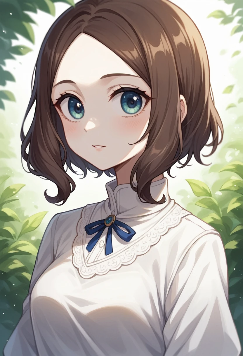 Short hair and white Summer knitwear, Summer knitwear, short hair, short hair with bangs, girl with a cute face, Portrait cute beautiful face, French Bob, White skin!!, 短い茶色の髪とBig eyes, Soft Portrait Shot 8k, Beautiful light、Big eyes, Beautiful girl, Young girl with bob cut, Best image quality, masterpiece, Leonardo da Vinci's Notebooks Da Vinci, Leonardo da Vinci's manuscript in the background