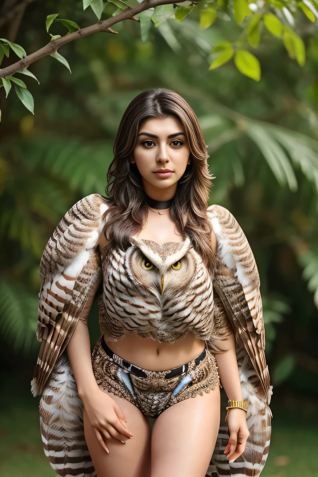 Hansika Motwani is a owl bird, She is a bird but her head looks like girl, from neck to full body looks like owl bird. Owl legs, Owl wings. Bird body, Owl body, perfect picture, perfect bird, real bird, Real head replace with real Owl head. Exact Bird. Colorful Owl.