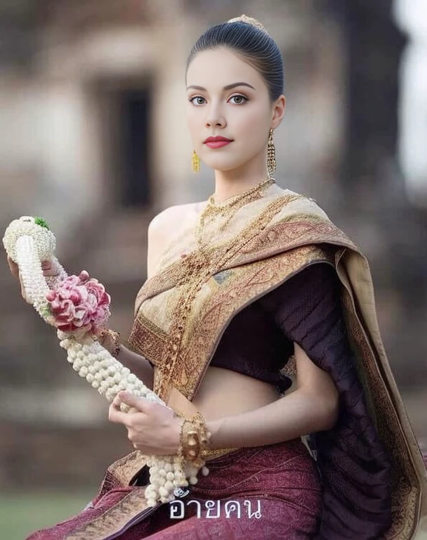 Close-up of a woman in a gold dress and a crown on her head., traditional beauty, Sukhothai dress, Dilraba Dilmurat, beautiful goddess, Beautiful Fantasy Empress, beautiful oriental woman, Thai girl anime, Southeast Asia that has existed for a long time, Thai art, Wear elegant clothes, Tailoring a suit according to tradition, portrait of a beautiful goddess ผู้หญิงอาราฟในชุดสีทองยืนอยู่หน้าอาคาร, Sukhothai dress, Dilraba Dilmurat, traditional beauty, Wear elegant clothes, traditional this tradition, Wear luxurious clothes, this tradition, Traditional clothing, Thai girl anime, traditional outfit, According to Thawan Duchanee&#39;s style, Wear a luxurious silk dress, Thai art, Traditional clothing สาวเอเชียที่สวยงาม,stereoscopic 8k,45 high quality colored lights,000,000,000 pixels, photo, post-trade photo, animation, beautiful portrait,