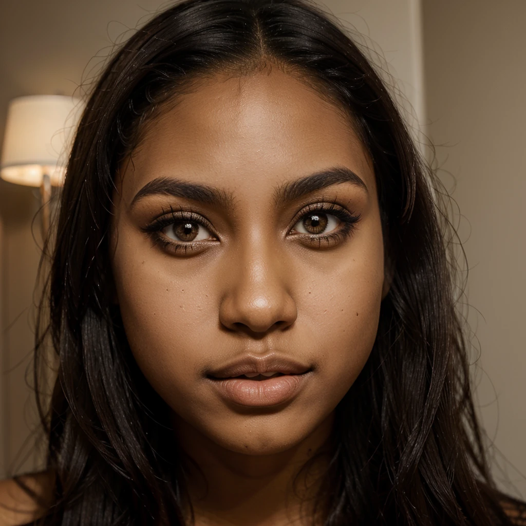 Beautiful Black girl , straight hair , big eyes , brown eyes , beautiful nose ,big lips