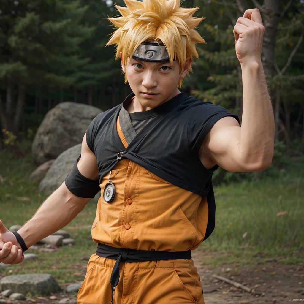 Describe the character of Naruto if he were in the anime Goku