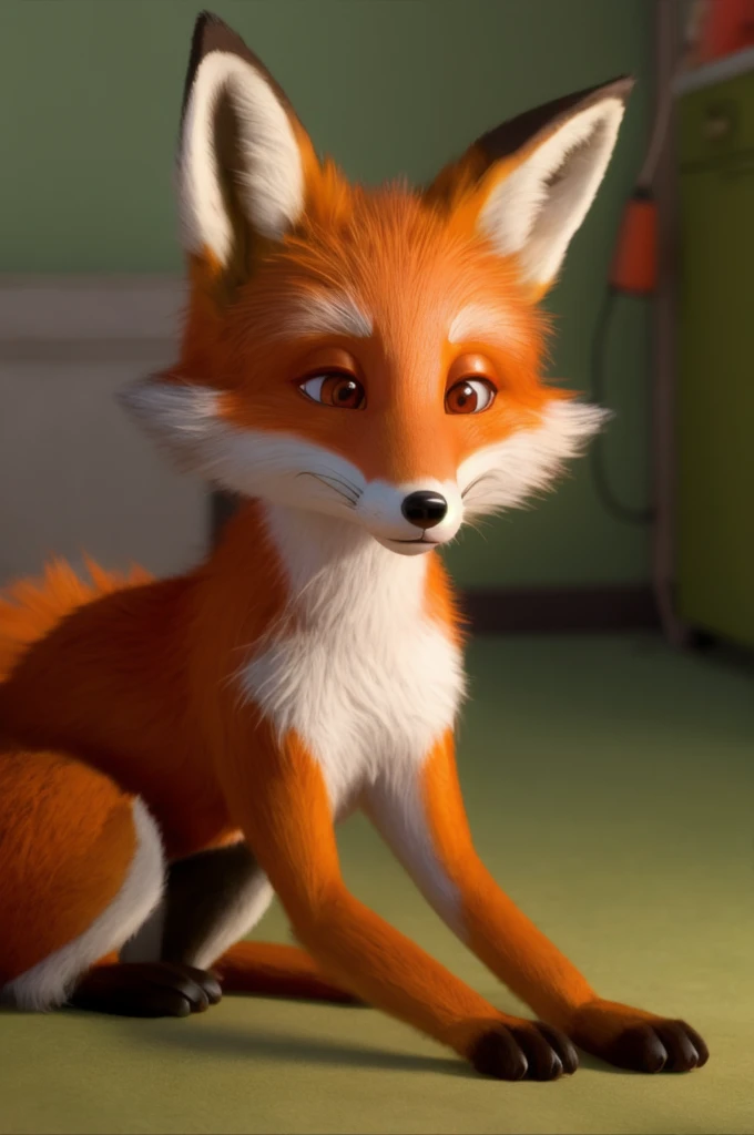 Anthropomorphous Fox girl animated pixar