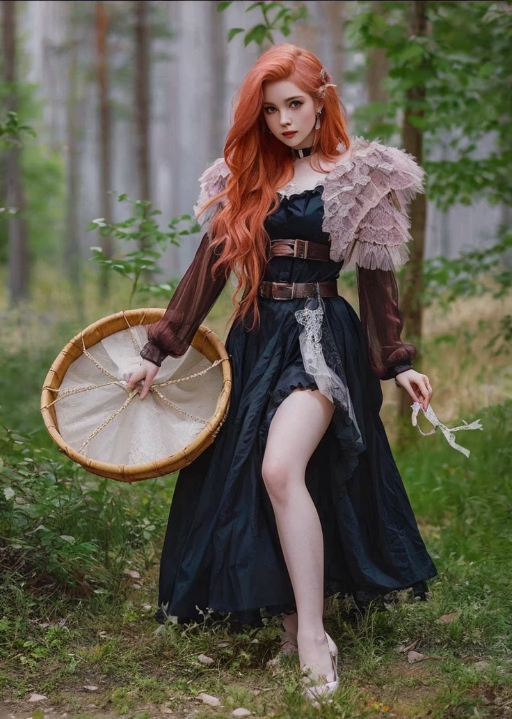 Beautiful super delicate girl wearing a Lolita dress with pink hair. 8K ultra-high image quality, delicate texture, fundo branco puro.