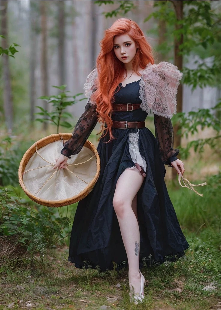 Beautiful super delicate girl wearing a ta dress with pink hair. 8K ultra-high image quality, delicate texture, fundo branco puro.
