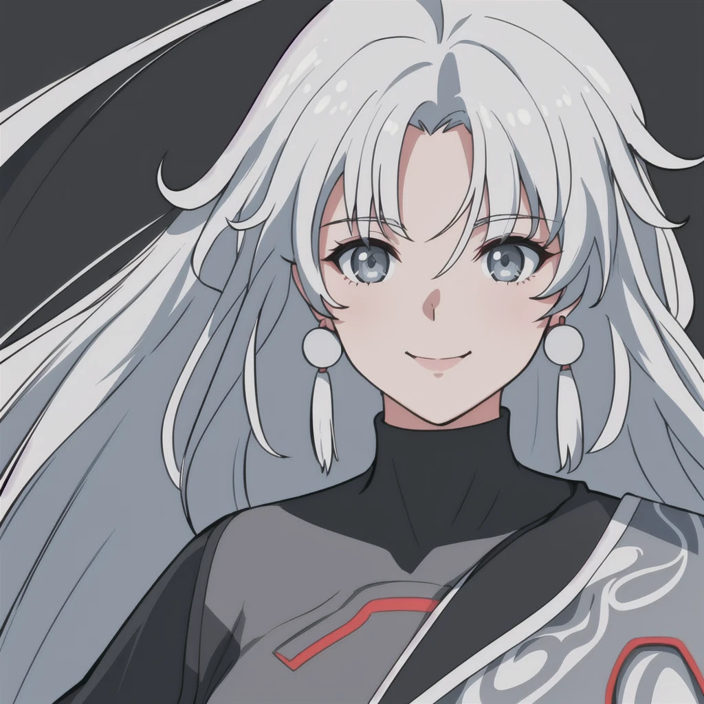 anime girl, smiling, white hair, jianxin, wuthering waves, jianxin wuthering waves, grey eyes, skin clothes, 1girl, masterpiece, (beautiful and aesthetic:1. 5), thick black lineart, clean lineart, perfect lineart, variable lineart, thick lineart, clean anime outlines, intense line art, bold lineart, sharp lineart, heavy lineart, line art, best quality, high quality, high details, super detail, best quality, ultra-detailed, colourful, saturated colours, dynamic lighting, HD,