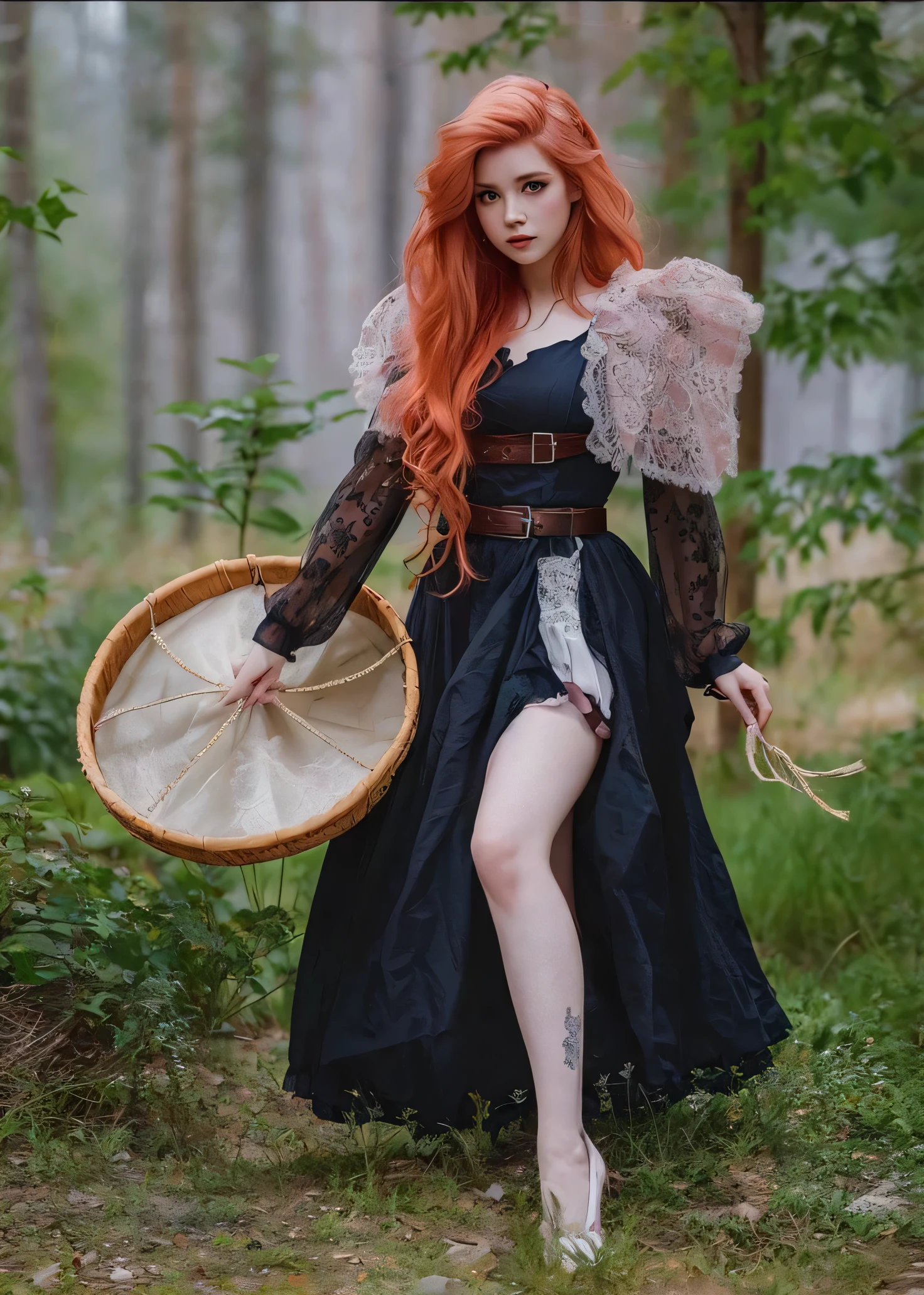 Beautiful super delicate girl wearing a ta dress with pink hair. 8K ultra-high image quality, delicate texture, fundo branco puro.