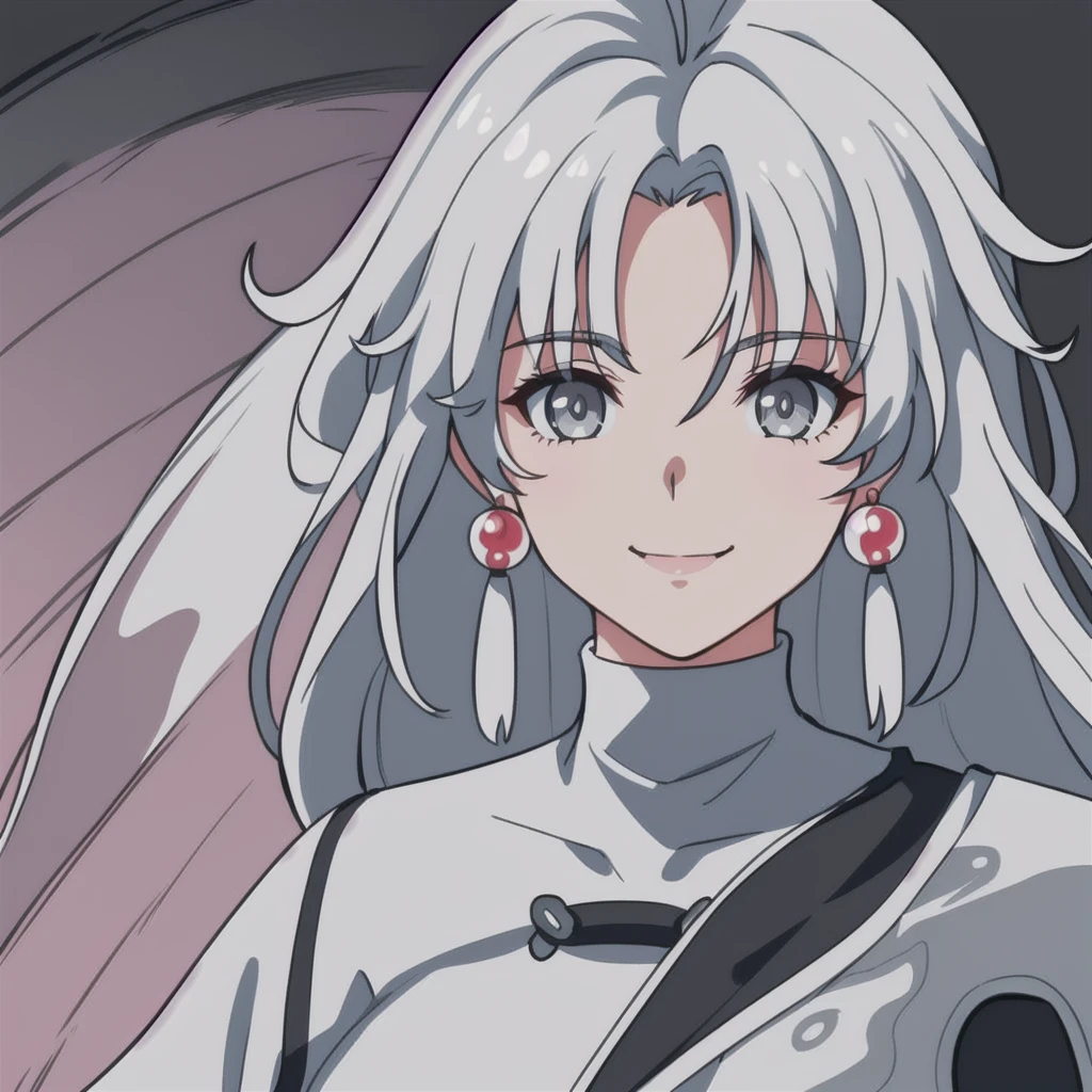 anime girl, smiling, white hair, jianxin, wuthering waves, jianxin wuthering waves, grey eyes, skin clothes, 1girl, masterpiece, (beautiful and aesthetic:1. 5), thick black lineart, clean lineart, perfect lineart, variable lineart, thick lineart, clean anime outlines, intense line art, bold lineart, sharp lineart, heavy lineart, line art, best quality, high quality, high details, super detail, best quality, ultra-detailed, colourful, saturated colours, dynamic lighting, HD,