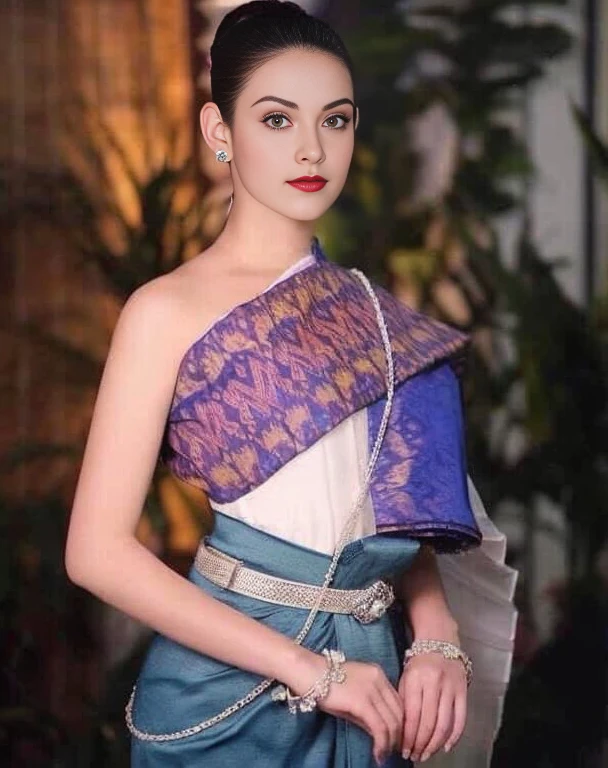 Aarav woman in a gold dress, with a gold crown and a gold necklace., Dilraba Dilmurat, Beautiful Fantasy Empress, traditional beauty, beautiful female princess, Southeast Asia that has existed for a long time, ((Beautiful Fantasy Empress)), Princess of an ancient Asian dynasty, Chinese princess, Thai girl anime, Southeast Asians with round faces, Nivan Chandra, Aarav's woman in a golden dress stands in front of the building., Sukhothai dress, Dilraba Dilmurat, traditional beauty, Wear elegant clothes, traditional this tradition, Wear luxurious clothes, this tradition, Traditional clothing, Thai girl anime, traditional outfit, According to Thawan Duchanee's style, Wear a luxurious silk dress, Thai art, Traditional clothing สาวเอเชียที่สวยงาม,stereoscopic 8k,45 high quality colored lights,000,000,000 pixels, photo, post-trade photo, animation, beautiful portrait