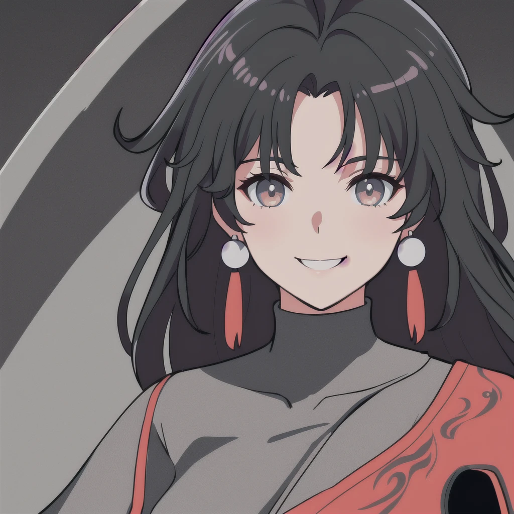anime girl, smiling, black hair, jianxin, wuthering waves, jianxin wuthering waves, grey eyes, tank top, 1girl, masterpiece, (beautiful and aesthetic:1. 5), thick black lineart, clean lineart, perfect lineart, variable lineart, thick lineart, clean anime outlines, intense line art, bold lineart, sharp lineart, heavy lineart, line art, best quality, high quality, high details, super detail, best quality, ultra-detailed, colourful, saturated colours, dynamic lighting, HD,