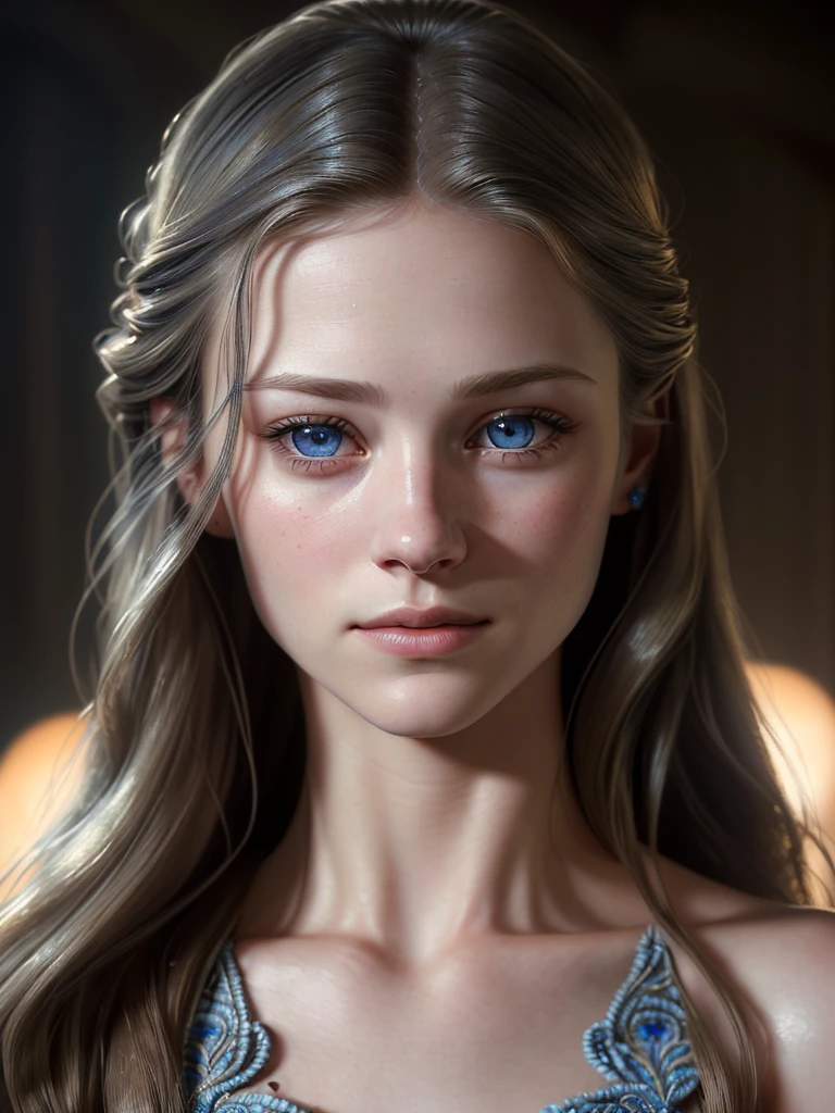 a beautiful detailed portrait of Melissa Benoist, realistic, photorealistic, highly detailed face, piercing blue eyes, sharp focus, intricate facial features, glowing skin, natural lighting, soft shadows, warm color palette, elegant hairstyle, ambient studio lighting, cinematic composition, hyper-realistic, 8k, best quality