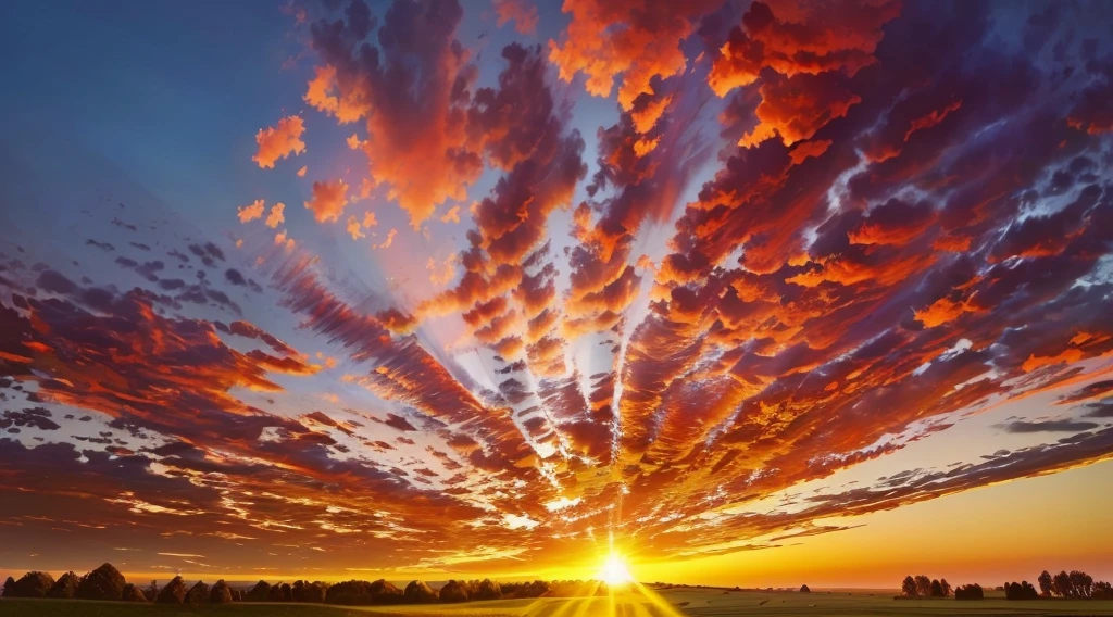 Flying in the sky，Behind is the sunset and a meadow, Gorgeous sunset dramatic sky, Stunning sky, Stunning sky, Beautiful sunrise, vibrant sunrise, epic red - orange sunlight, Beautiful sky, spectacular sunset, Stunning sunsets, Gorgeous sunset, Stunning sky, Golden red sunlight, Beautiful sunset, dramatic sunset and dramatic sky, Vibrant sky, Dramatic sunrise