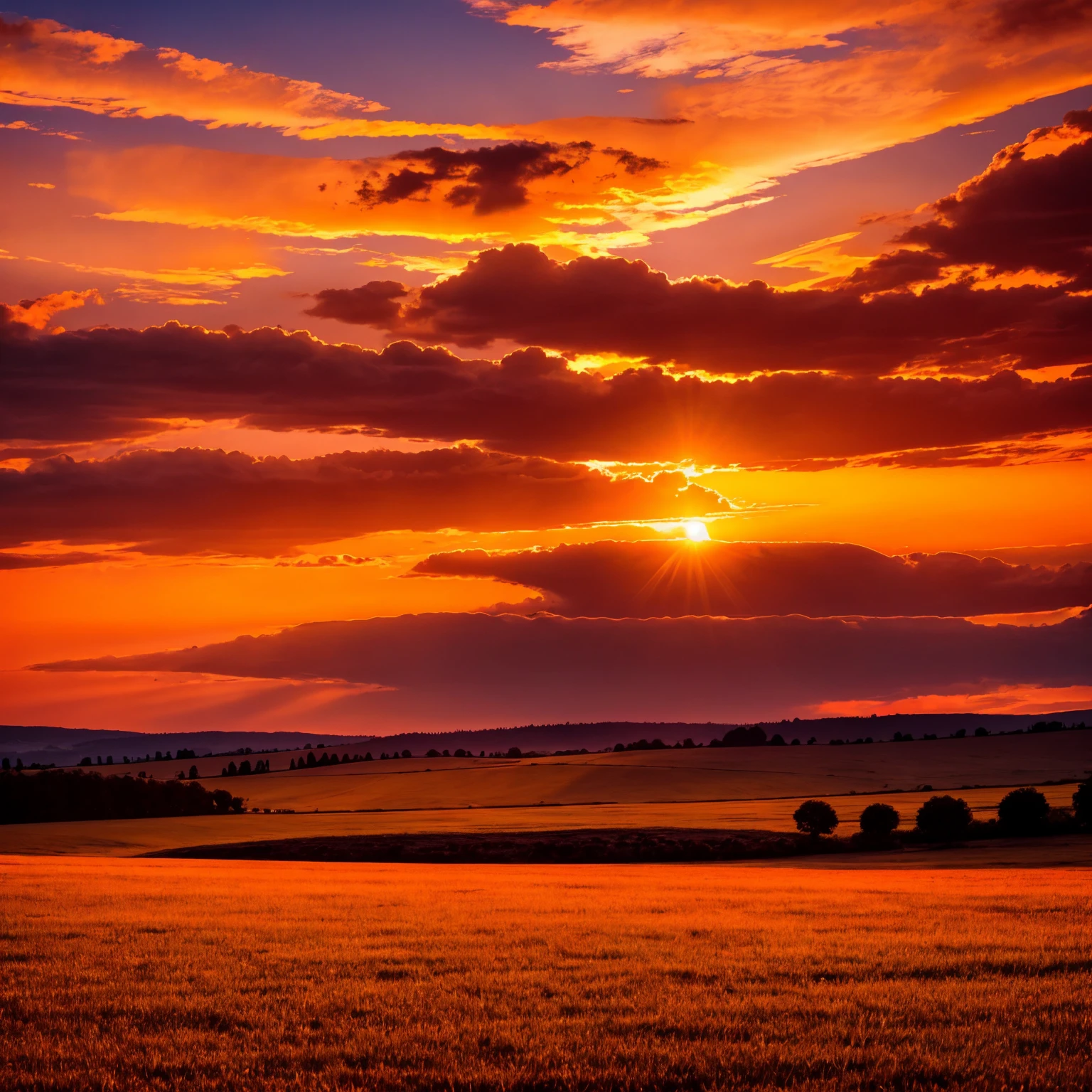 Flying in the sky，Behind is the sunset and a meadow, Gorgeous sunset dramatic sky, Stunning sky, Stunning sky, Beautiful sunrise, vibrant sunrise, epic red - orange sunlight, Beautiful sky, spectacular sunset, Stunning sunsets, Gorgeous sunset, Stunning sky, Golden red sunlight, Beautiful sunset, dramatic sunset and dramatic sky, Vibrant sky, Dramatic sunrise