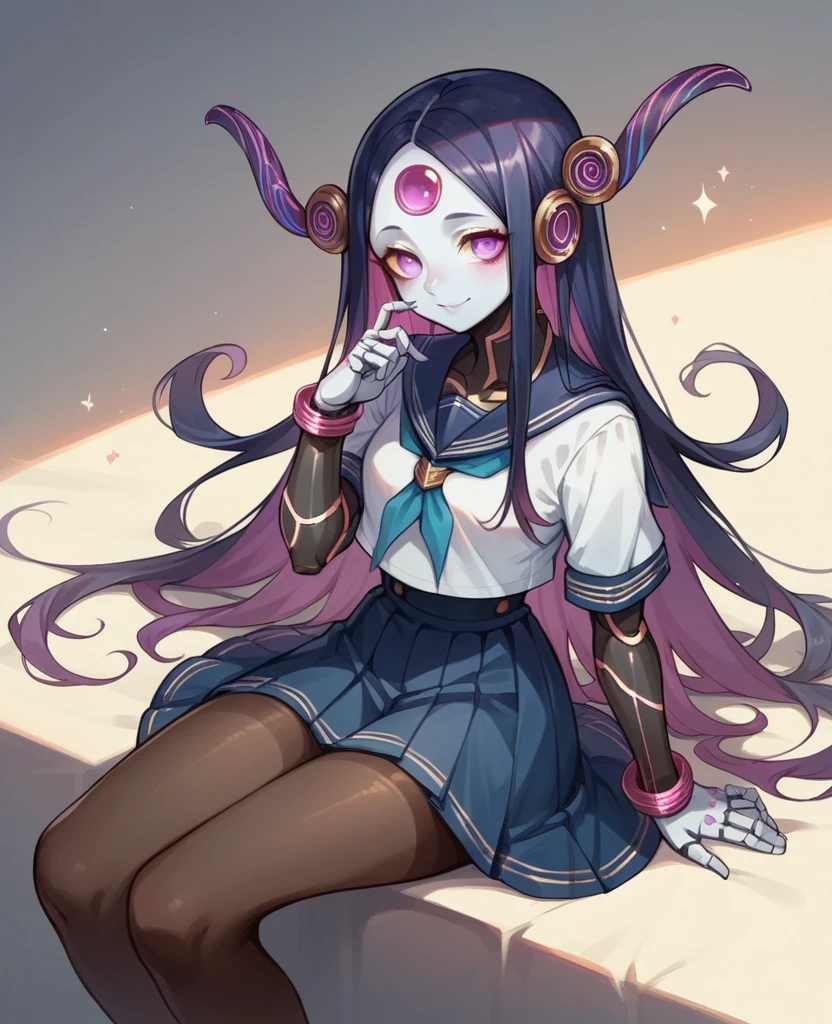 robot girl,loki,pantyhose,sailor,sitting,skirt,cute