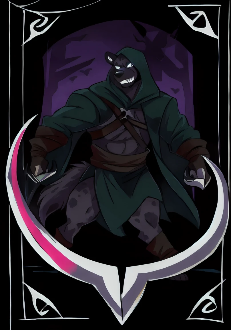 hyena，Black mist，sickle，grim Reaper，Tarot（card）（best quality）